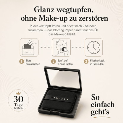 ECHANTÉ TIMIFLY™ Blotting Paper für ölige Haut und T-Zone